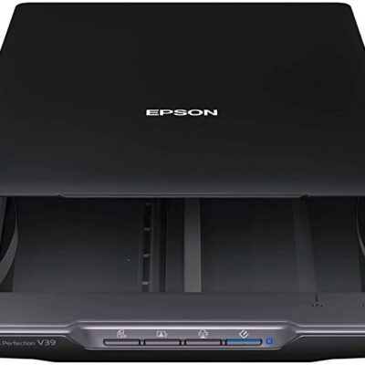 Epson Perfection V39 Color Photo & Document Scanner with Scan-To-Cloud & 4800 Optical Resolution, Black