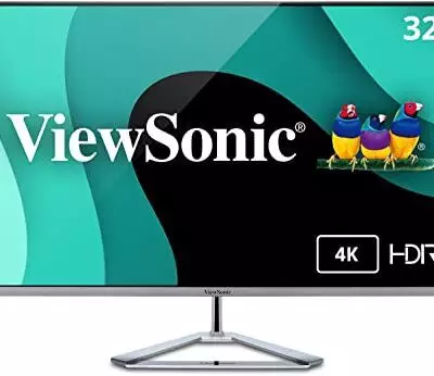 ViewSonic VX3276-4K-MHD 32 Inch 4K UHD Monitor with Ultra-Thin Bezels, HDR10 HDMI and DisplayPort for Home and Office