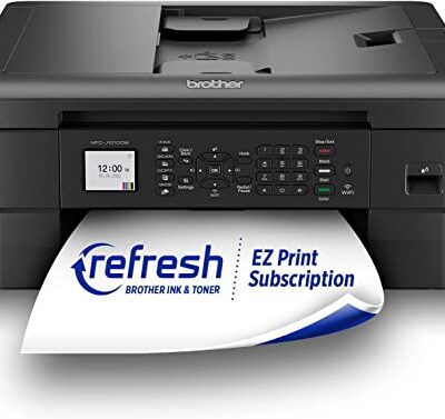 Brother MFC-J1010DW Wireless Color Inkjet All-in-One Printer with Mobile Device and Duplex Printing, Refresh Subscription