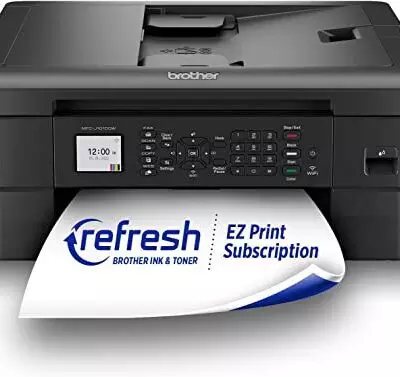 Brother MFC-J1010DW Wireless Color Inkjet All-in-One Printer with Mobile Device and Duplex Printing, Refresh Subscription