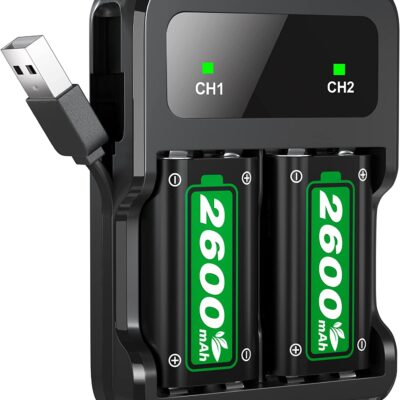 Fast Charging 2600mAh Rechargeable Battery Packs with Charger for Xbox One/Xbox Series X|S Xbox One S/Xbox One X/Xbox One Elite Wireless Controller, Long...