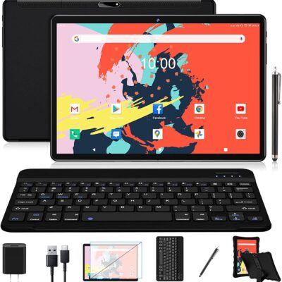 𝟮𝟬𝟮𝟯 𝗟𝐚𝐭𝐞𝐬𝐭 Tablet 10.1" Octa-Core Android 11 Tablet, 64GB Storage Tablet with Keyboard, Stylus Pen, Dual 13MP+5MP Camera, WiFi, Bluetooth,...