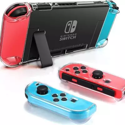 Dockable Clear Case for Nintendo Switch, FANPL Protective Case Cover for Nintendo Switch and Joy Con Controller- Crystal Clear