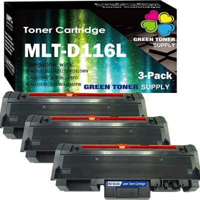 Green Toner Supply (Pack of 3) Compatible Replacement MLTD116L MLT-D116L Toner Cartridges MLT D116L 116L 116 [3-Pack Black]